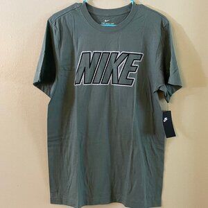 Nike Men's T Shirt Cotton Activewear - Olive Green - Size S - NWT